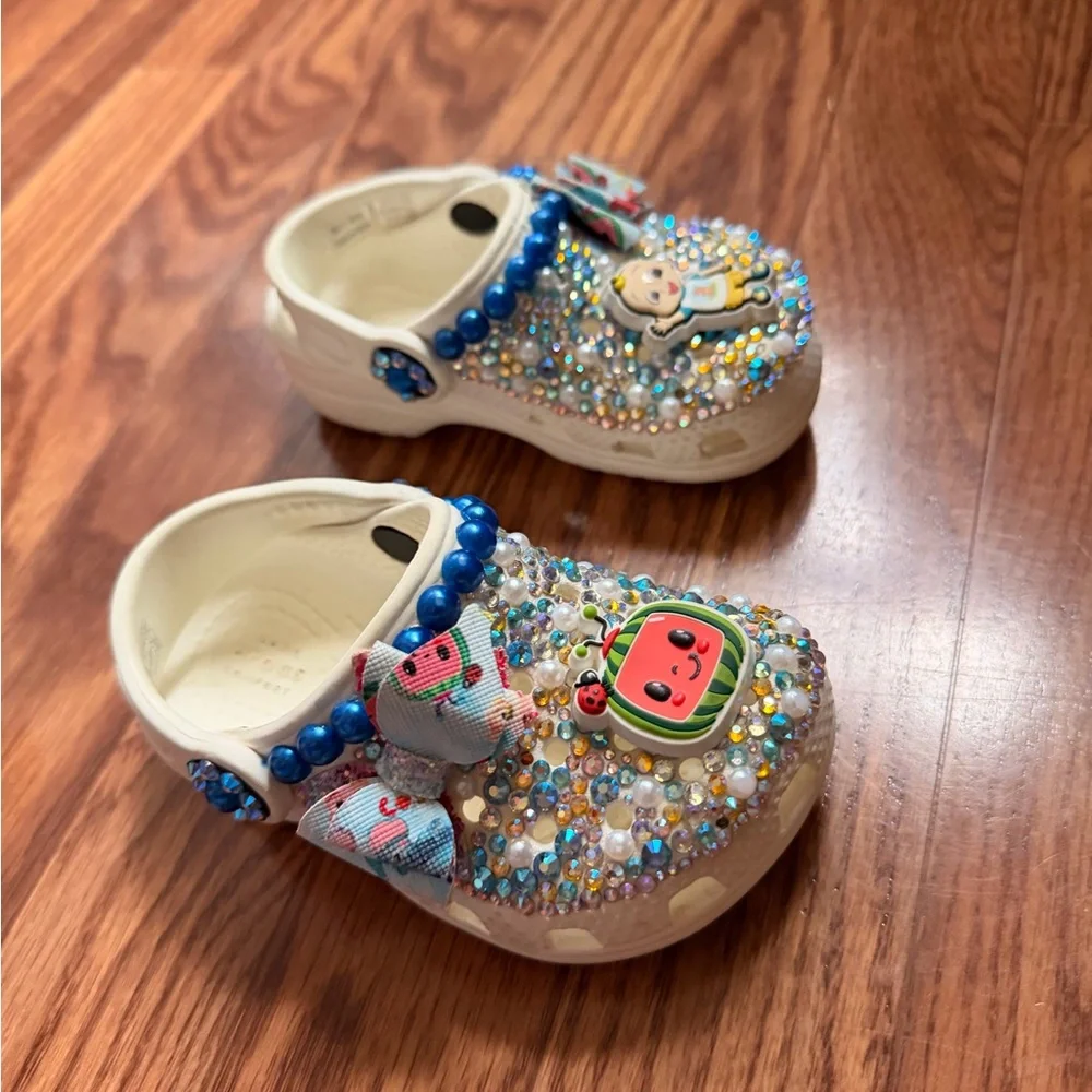 CROCS Kids Slippers with Beads and Cartoon Charms